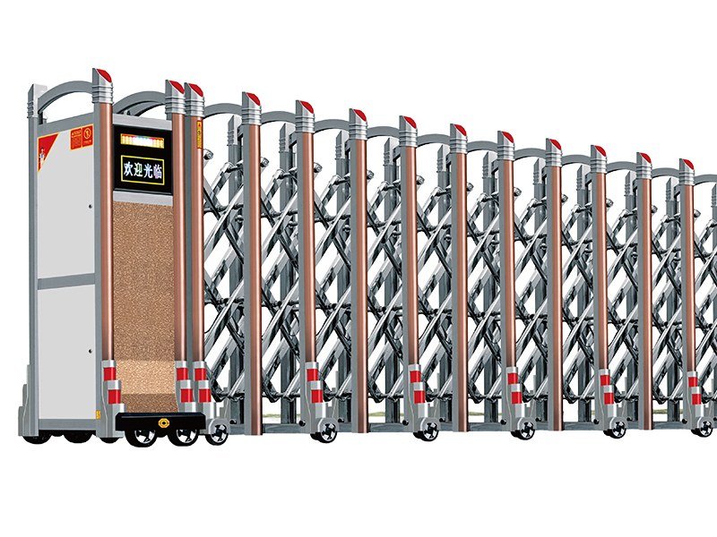 Electric retractable gate in aluminum alloy, 1600mm height